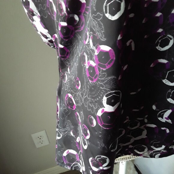 Worthington colorful purple and gray floral cowl neck top size L - Picture 12 of 12
